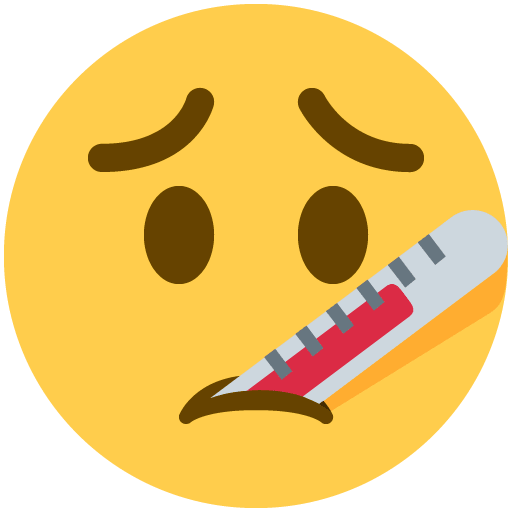 Face with Thermometer as drawn by Twitter / X in Twemoji 13.0