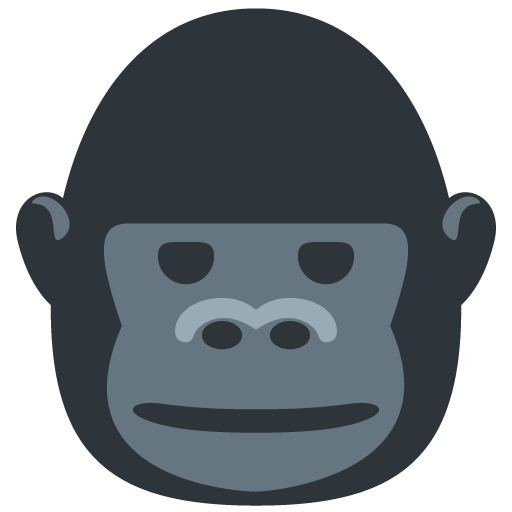 Gorilla as drawn by Twitter / X in Twemoji 13.0