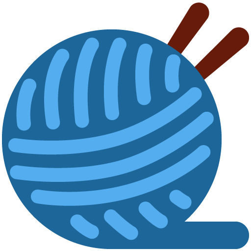 Yarn as drawn by Twitter / X in Twemoji 13.0
