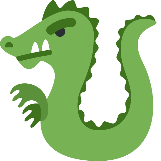Dragon as drawn by Twitter / X in Twemoji 13.1.1