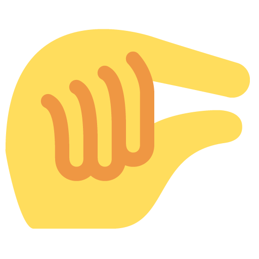 Pinching Hand as drawn by Twitter / X in Twemoji 13.1.1