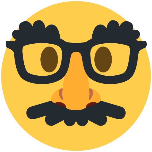 Disguised Face as drawn by Twitter / X in Twemoji 13.1.1