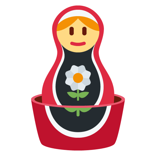 Nesting Dolls as drawn by Twitter / X in Twemoji 13.1.1
