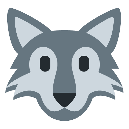 Wolf as drawn by Twitter / X in Twemoji 13.1