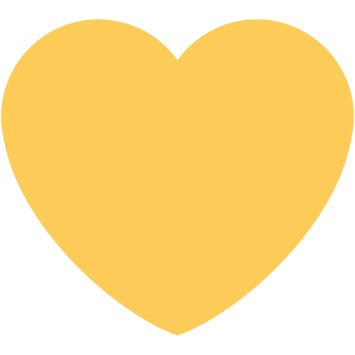 Yellow Heart as drawn by Twitter / X in Twemoji 13.1