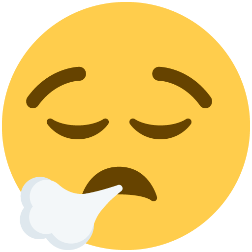 Faccina Che Espira as drawn by Twitter / X in Twemoji 13.1
