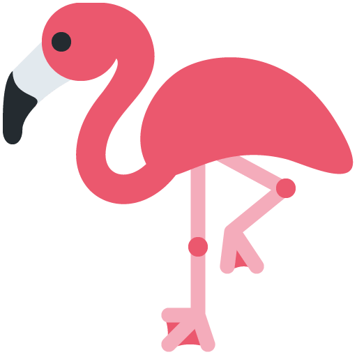 Flamingo as drawn by Twitter / X in Twemoji 13.1