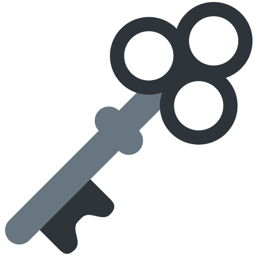 Old Key as drawn by Twitter / X in Twemoji 14.0