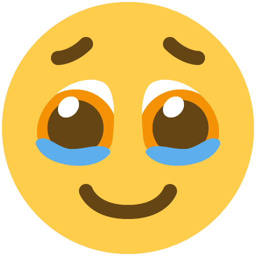 Face Holding Back Tears as drawn by Twitter / X in Twemoji 14.0