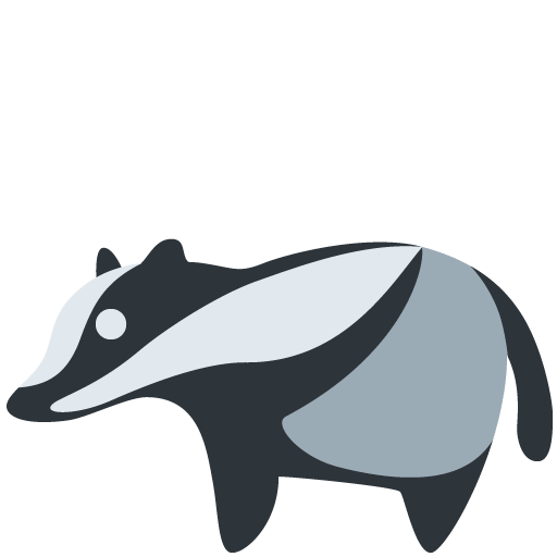 Badger as drawn by Twitter / X in Twemoji 14.0