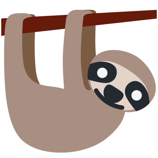Sloth as drawn by Twitter / X in Twemoji 14.0