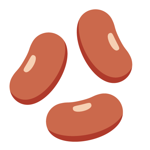 Beans as drawn by Twitter / X in Twemoji 14.0