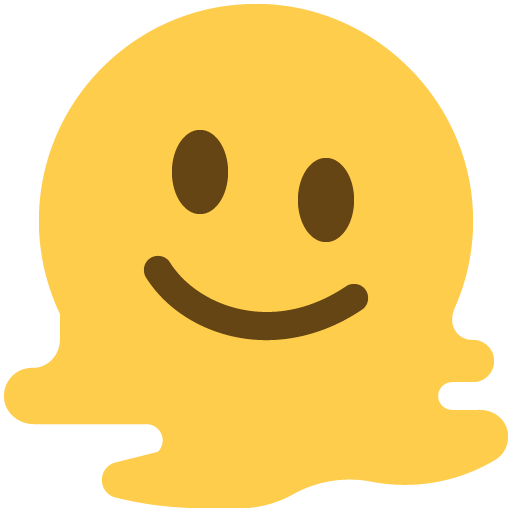 وجه يذوب as drawn by Twitter / X in Twemoji 14.0