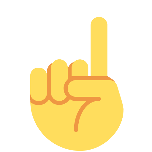 上指差し as drawn by Twitter / X in Twemoji 14.0