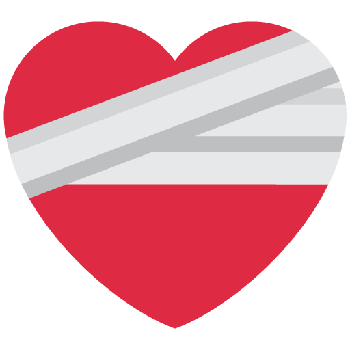 Mending Heart as drawn by Twitter / X in Twemoji 14.0
