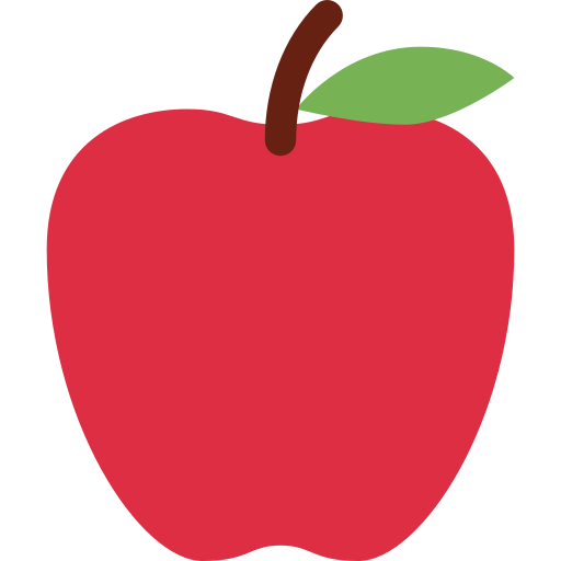 Red Apple as drawn by Twitter / X in Twemoji 15.0.1