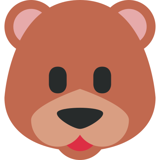 Bear as drawn by Twitter / X in Twemoji 15.0.1
