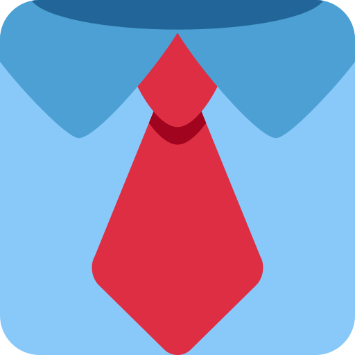 Necktie as drawn by Twitter / X in Twemoji 15.0.1