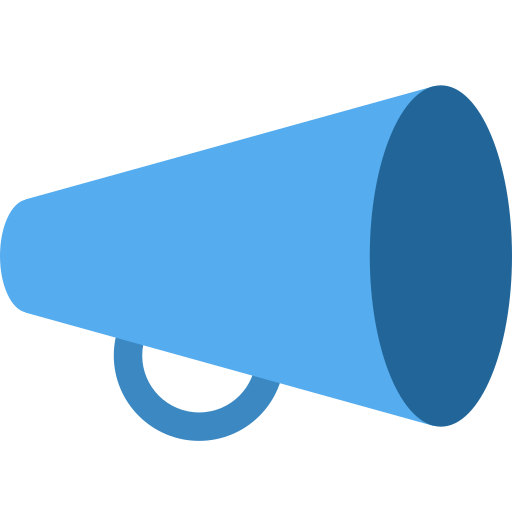 Megaphone as drawn by Twitter / X in Twemoji 15.0.1