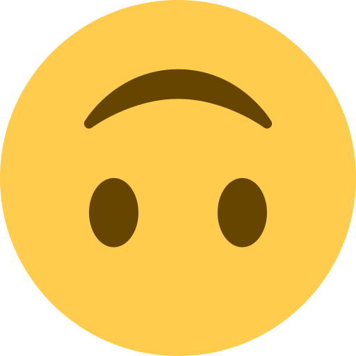Faccina Sottosopra as drawn by Twitter / X in Twemoji 15.0.1