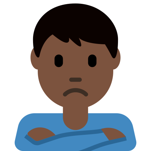 Man Pouting: Dark Skin Tone, the design in this release