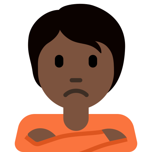 Person Pouting: Dark Skin Tone, the design in this release