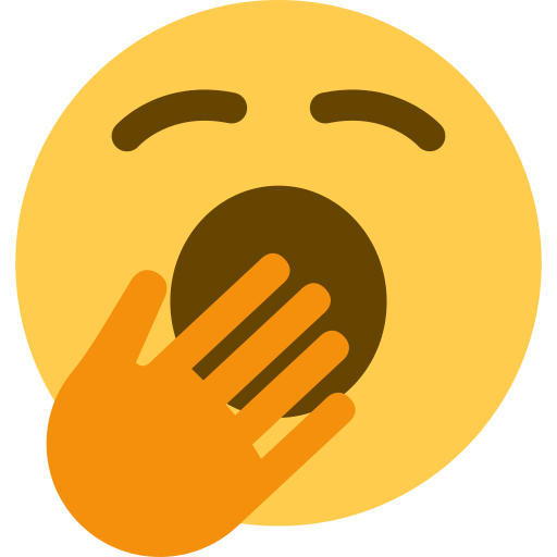 Yawning Face as drawn by Twitter / X in Twemoji 15.0.1