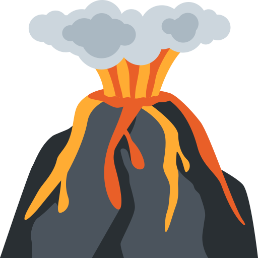 Volcano as drawn by Twitter / X in Twemoji 15.0.2