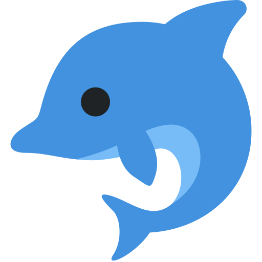 Dolphin as drawn by Twitter / X in Twemoji 15.0.2