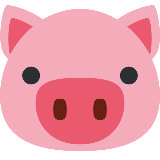Pig Face as drawn by Twitter / X in Twemoji 15.0.2