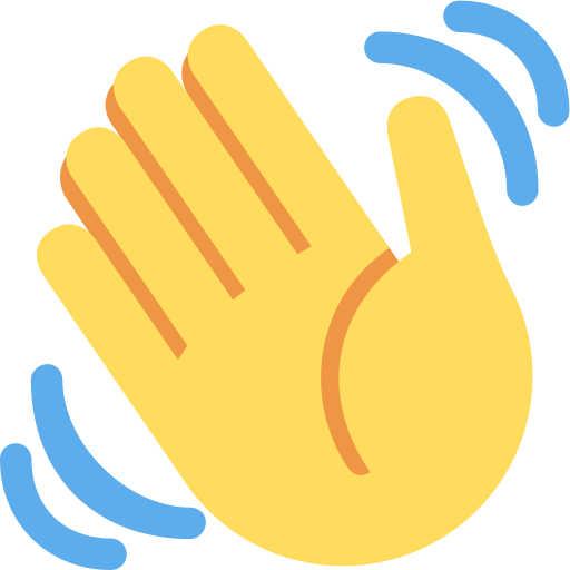 تلويح باليد as drawn by Twitter / X in Twemoji 15.0.2