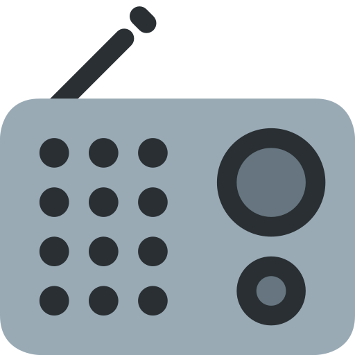 Radio as drawn by Twitter / X in Twemoji 15.0.2