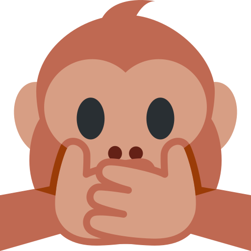 Speak-No-Evil Monkey as drawn by Twitter / X in Twemoji 15.0.2