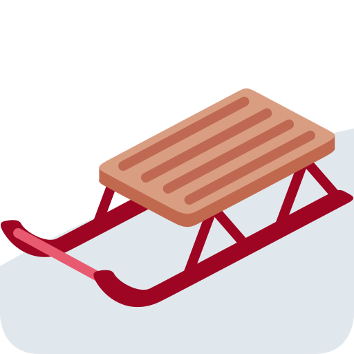 Sled as drawn by Twitter / X in Twemoji 15.0.2