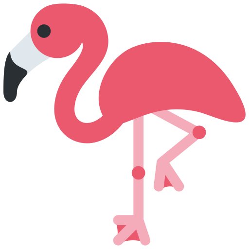 Flamingo as drawn by Twitter / X in Twemoji 15.0.2