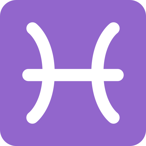 Pisces as drawn by Twitter / X in Twemoji 15.0.2