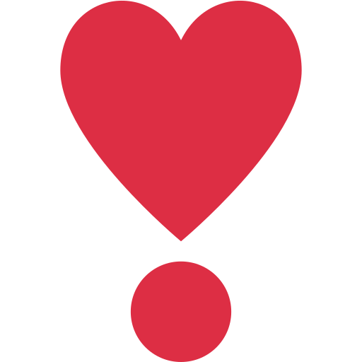 Punto Esclamativo a Cuore as drawn by Twitter / X in Twemoji 15.0.2