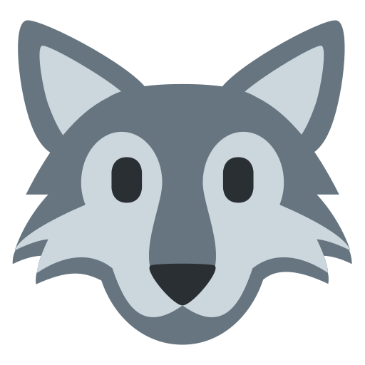 Wolf as drawn by Twitter / X in Twemoji 15.0.3