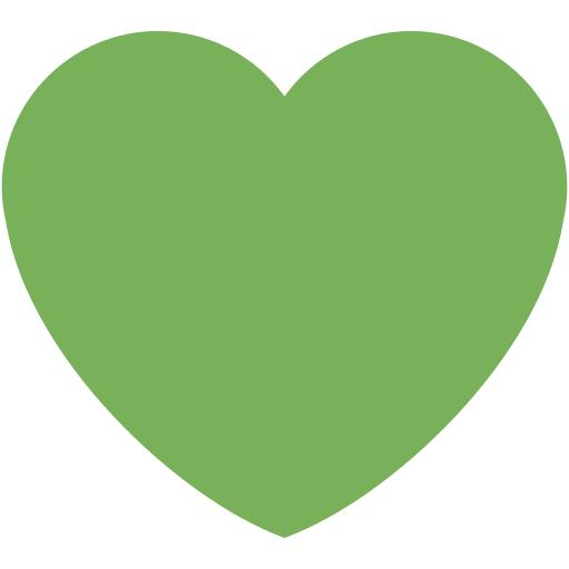 Green Heart as drawn by Twitter / X in Twemoji 15.0.3