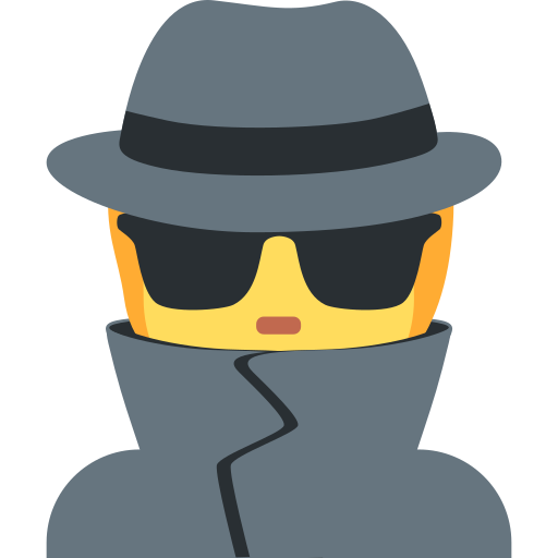 Detective as drawn by Twitter / X in Twemoji 15.0.3