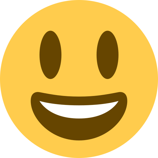 Grinning Face with Big Eyes as drawn by Twitter / X in Twemoji 15.0.3