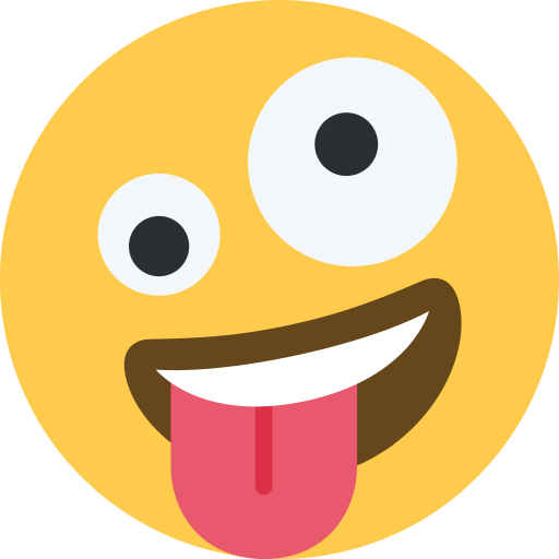 Faccina Impazzita as drawn by Twitter / X in Twemoji 15.0.3