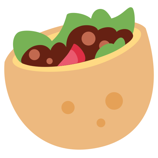 Stuffed Flatbread as drawn by Twitter / X in Twemoji 15.0.3