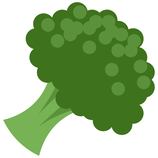 Broccoli as drawn by Twitter / X in Twemoji 15.0.3