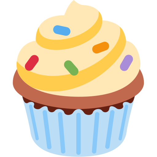 Cupcake as drawn by Twitter / X in Twemoji 15.0.3