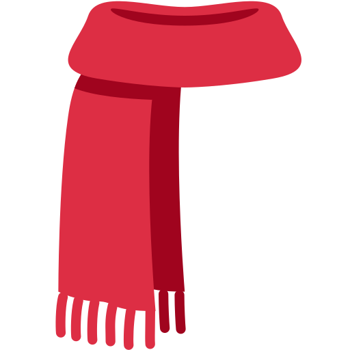 Scarf as drawn by Twitter / X in Twemoji 15.0.3