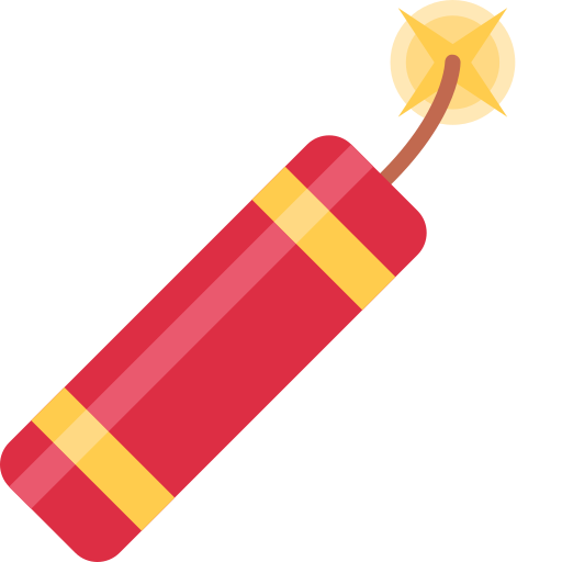Firecracker as drawn by Twitter / X in Twemoji 15.0.3