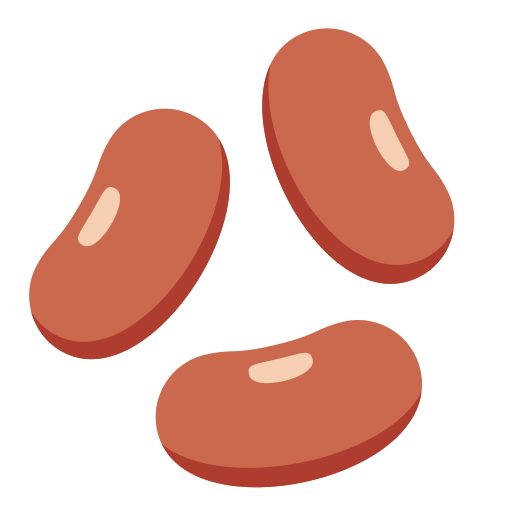 Beans as drawn by Twitter / X in Twemoji 15.0.3
