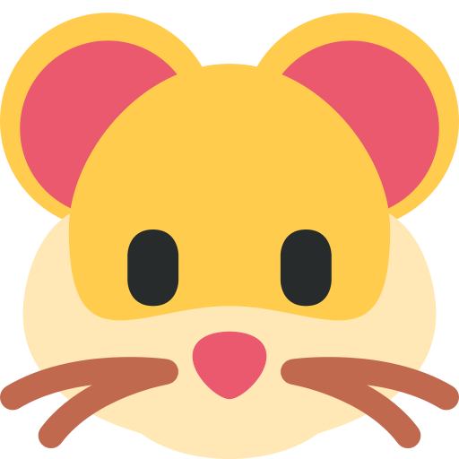 Hamster as drawn by Twitter / X in Twemoji 15.0