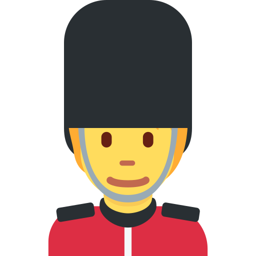 Guardia as drawn by Twitter / X in Twemoji 15.0